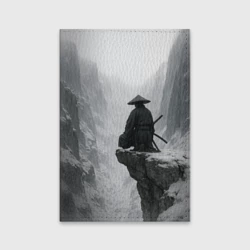 Обложка для паспорта матовая кожа Ghost of Tsushima самурай - зимнее ущелье 