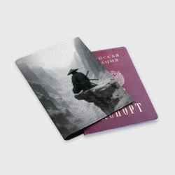 Обложка для паспорта матовая кожа Ghost of Tsushima самурай - зимнее ущелье  - фото 2