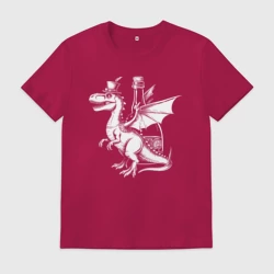 Мужская футболка хлопок Стимпанк алко-завр