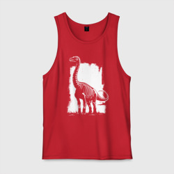 Мужская майка хлопок Белый штрих брахиозавр