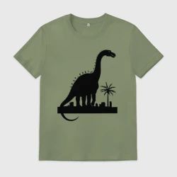 Мужская футболка хлопок Брахиозавр в городе