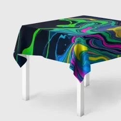 Скатерть 3D Разводы и переливы разноцветной краски