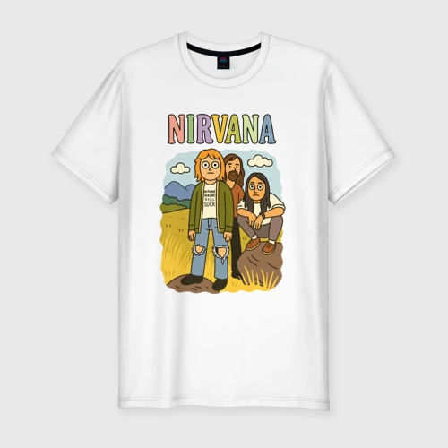 Мужская футболка хлопок Slim Nirvana мультяшный стиль
