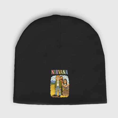 Мужская шапка демисезонная Nirvana мультяшный стиль