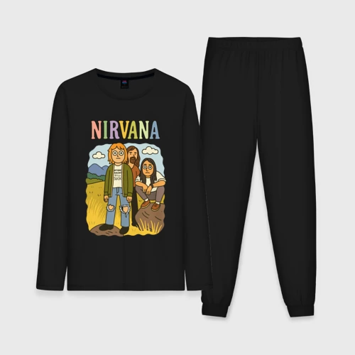 Мужская пижама с лонгсливом хлопок Nirvana мультяшный стиль