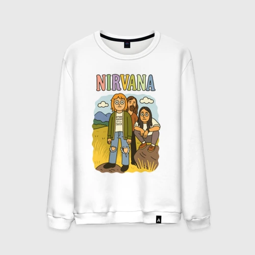 Мужской свитшот хлопок Nirvana мультяшный стиль