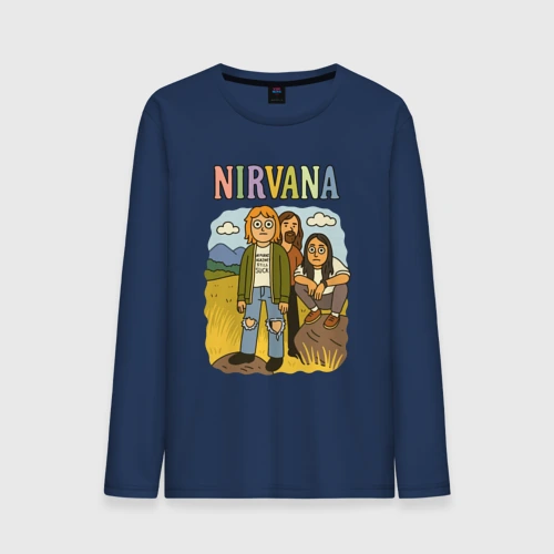 Мужской лонгслив хлопок Nirvana мультяшный стиль