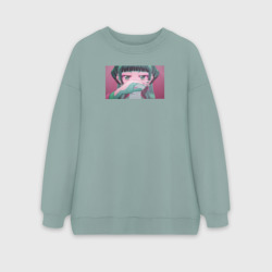 Женский свитшот oversize без начеса хлопок Монолог Фармацевта