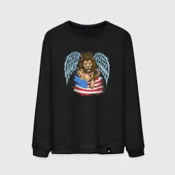 Мужской свитшот хлопок USA lion angel