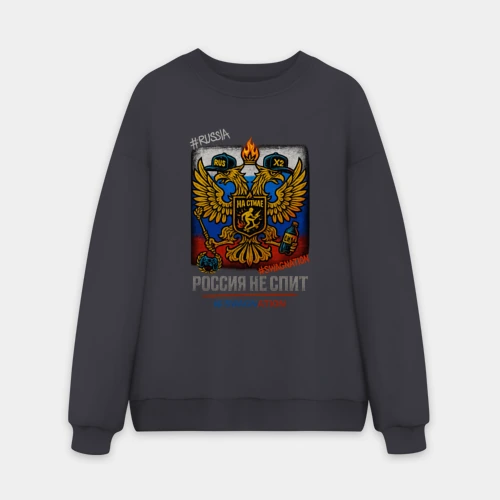 Мужской свитшот oversize без начеса хлопок Стильная Россия swaga