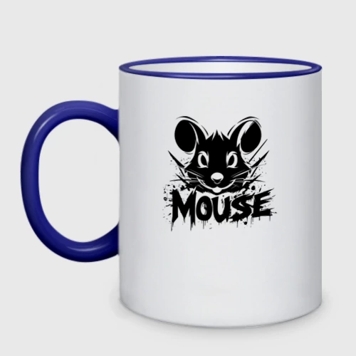 Кружка двухцветная Мышь в стиле граффити