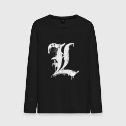 Мужской лонгслив хлопок Death note - L logo