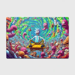 Головоломка Пазл магнитный 126 элементов Рик  Санчес сидит на столе в окружении монстров