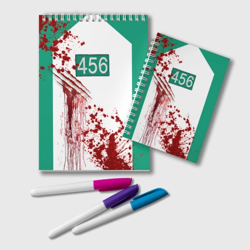 Блокнот Кровавая форма игрока 456 из игры в кальмара