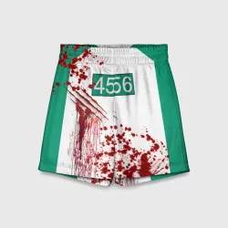 Детские спортивные шорты 3D Кровавая форма игрока 456 из игры в кальмара