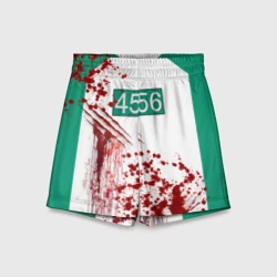 Детские спортивные шорты 3D Кровавая форма игрока 456 из игры в кальмара