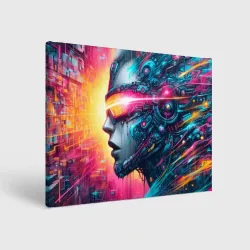 Холст прямоугольный Cyber beauty girl - graffiti
