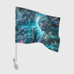 Флаг для автомобиля Cyberpunk abstract face - graffiti