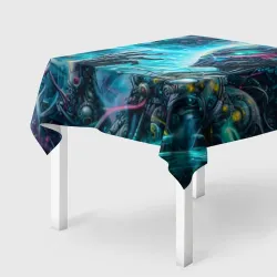 Скатерть 3D Cyberpunk abstract face - graffiti