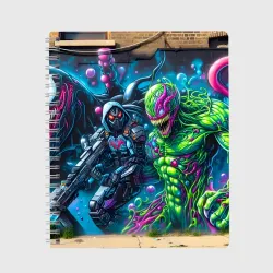 Тетрадь Cyberpunk graffiti with Venom - ai art fantasy