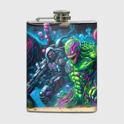 Фляга Cyberpunk graffiti with Venom - ai art fantasy