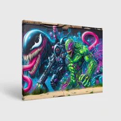 Холст прямоугольный Cyberpunk graffiti with Venom - ai art fantasy