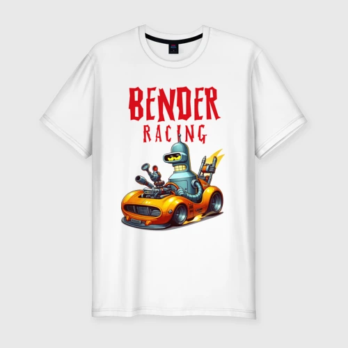 Мужская футболка хлопок Slim Bender racing - ai art fantasy