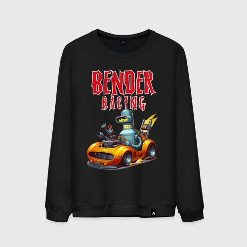 Мужской свитшот хлопок Bender racing - ai art fantasy