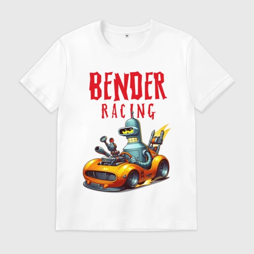 Мужская футболка хлопок Bender racing - ai art fantasy