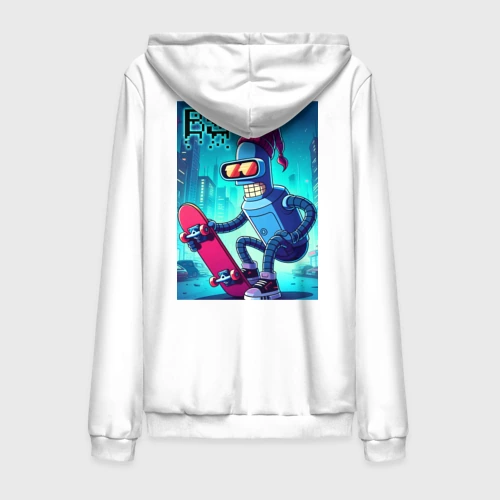 Мужская толстовка на молнии хлопок Bender skateboarding - ai art fantasy
