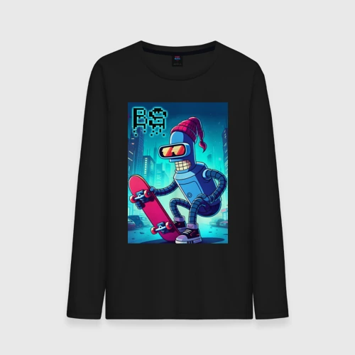 Мужской лонгслив хлопок Bender skateboarding - ai art fantasy