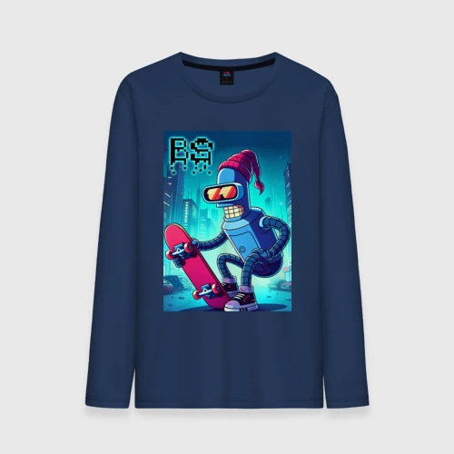 Мужской лонгслив хлопок Bender skateboarding - ai art fantasy