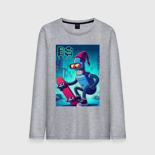 Мужской лонгслив хлопок Bender skateboarding - ai art fantasy