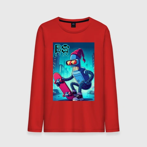 Мужской лонгслив хлопок Bender skateboarding - ai art fantasy