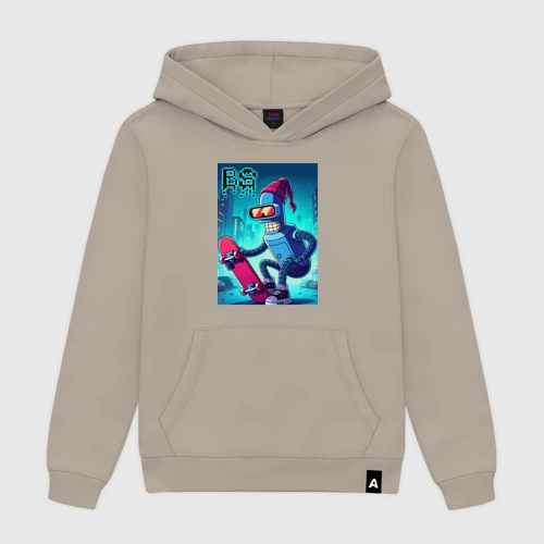 Мужская толстовка хлопок Bender skateboarding - ai art fantasy