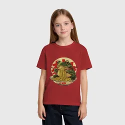 Детская футболка хлопок Лягушка ест лапшу - фото 2