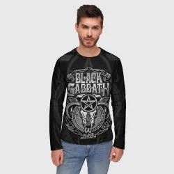 Мужской лонгслив 3D Black Sabbath - goat skull - фото 2