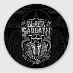 Круглый коврик для мышки Black Sabbath - goat skull