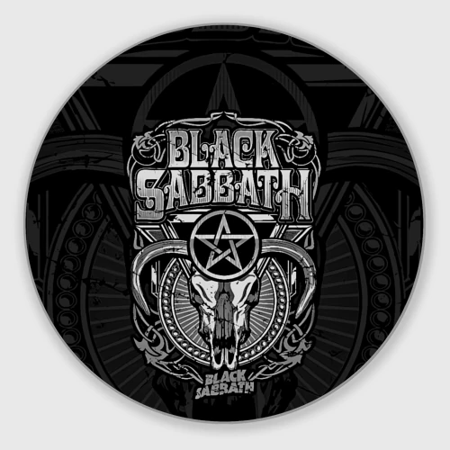 Круглый коврик для мышки Black Sabbath - goat skull