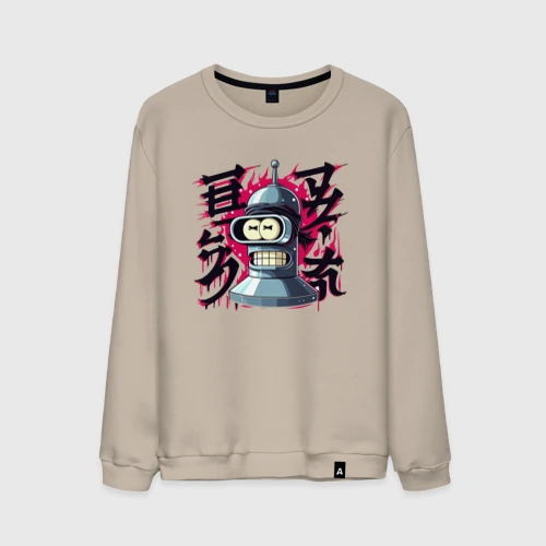 Мужской свитшот хлопок Bender from Futurama cartoon - Japanese style