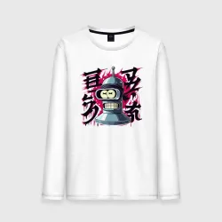 Мужской лонгслив хлопок Bender from Futurama cartoon - Japanese style