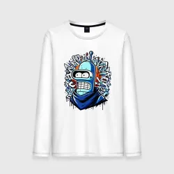 Мужской лонгслив хлопок Bender Futurama cartoon - graffiti