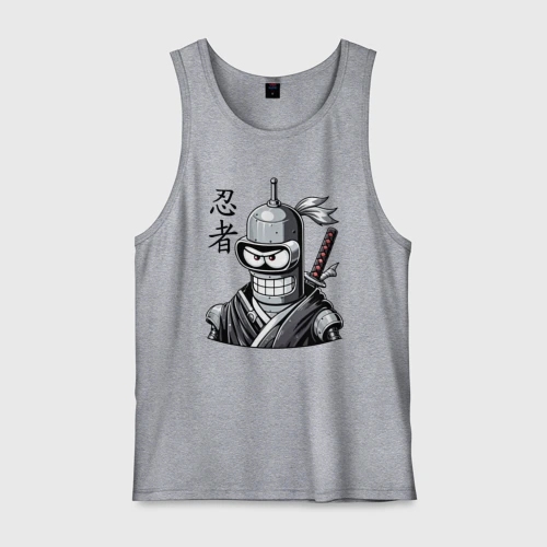 Мужская майка хлопок Bender is a cool ninja - hieroglyphs
