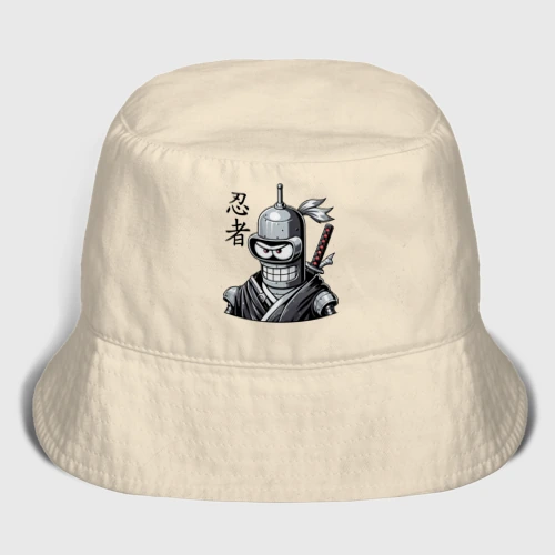 Мужская панама хлопок Bender is a cool ninja - hieroglyphs