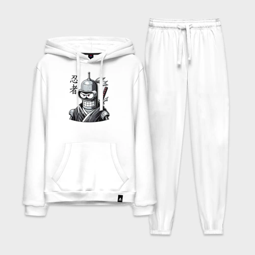 Мужской костюм хлопок с толстовкой Bender is a cool ninja - hieroglyphs