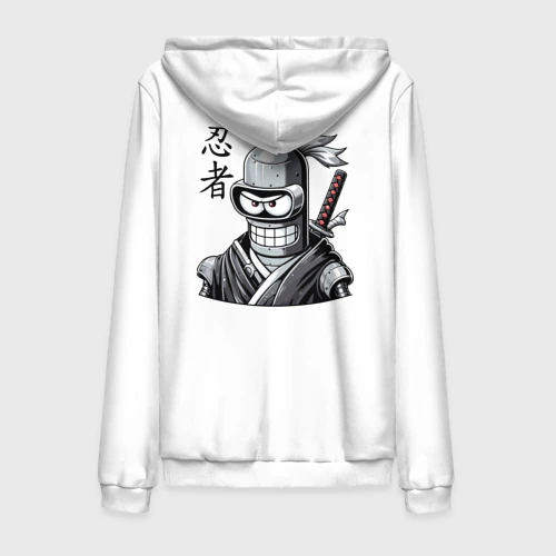 Мужская толстовка на молнии хлопок Bender is a cool ninja - hieroglyphs