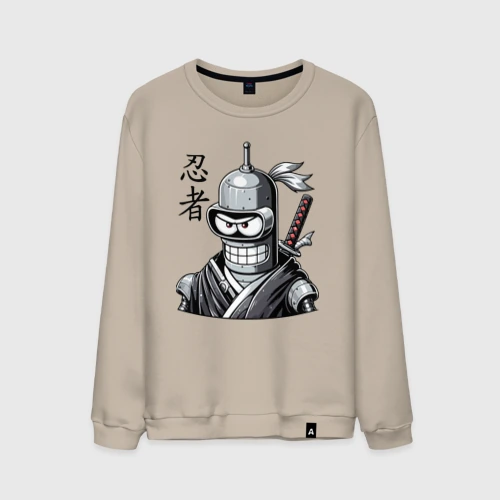 Мужской свитшот хлопок Bender is a cool ninja - hieroglyphs