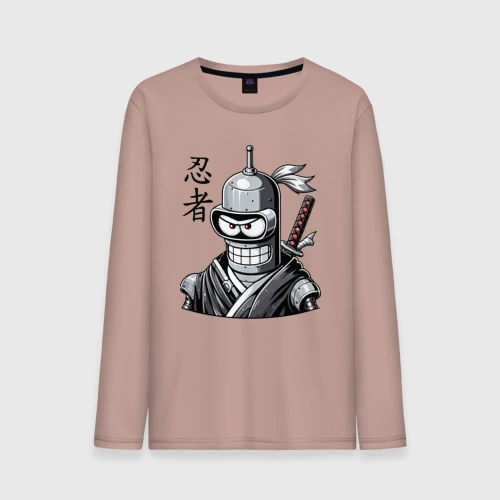 Мужской лонгслив хлопок Bender is a cool ninja - hieroglyphs