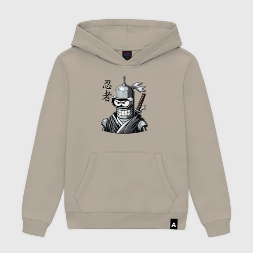 Мужская толстовка хлопок Bender is a cool ninja - hieroglyphs