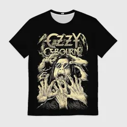 Мужская футболка 3D Ozzy Osbourne - head and hands 
